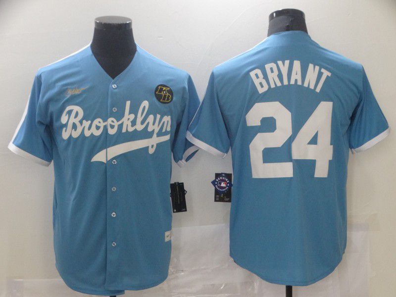 Men Los Angeles Dodgers #24 Bryant Light blue Throwback 2024 Nike MLB Jersey style 1